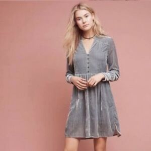 Holding Horses Nantes Ice Blue Velvet Dress, L